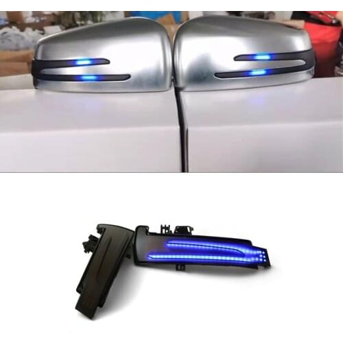Blue + Yellow 2pcs Dynamic Turn Signal LED Light Side Mirror Indicator For Mercedes Benz W204 CLA A B C E S GLA GLK CLS Class