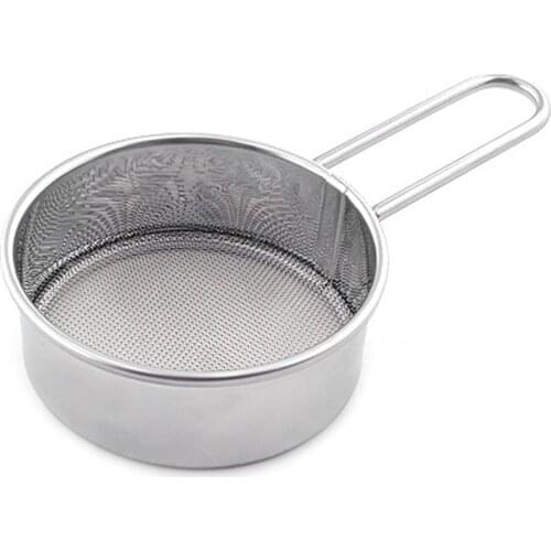 Stainless Steel Flour Sieve Powder Sieve Mesh Hand-Held Mesh Screen Filter Sugar Mesh Sieve Baking Sifter W/ Handle