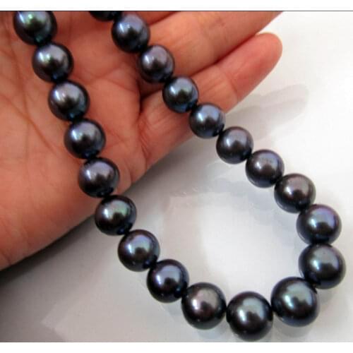 HOT 10-11MM TAHITIAN BLACK SOUTH SEA AAA+ PEARL pendant NECKLACE 20 INCH shipping free