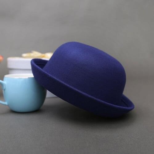 2021 Autumn Winter Vintage Parent-child Imitation Wool Felt Top Hat Ladies Childrens Kids British Fedoras Hat for Women Girl