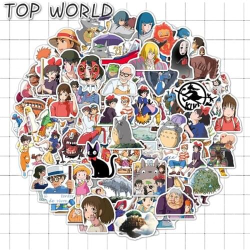 10/50Pcs/set Miyazaki Hayao Cartoon Totoro Anime Sticker For Kids Fashion Suitcase Moto Helmet Laptop Decals Case Luggage