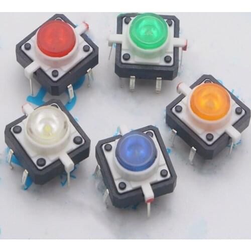 12 * 12 micro yellow LED small 4 foot pressing the reset button button often open type