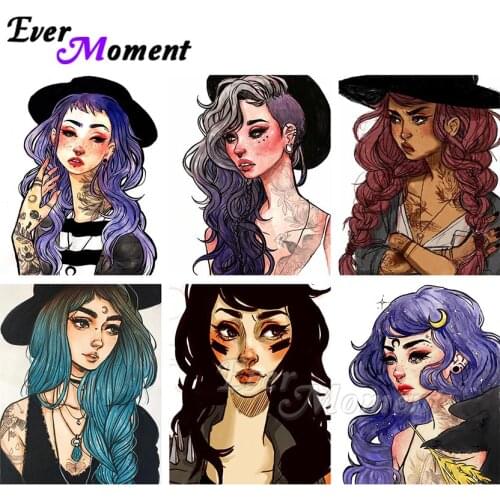 Every Moment Diamond Painting Cartoon Witch Halloween Resin Full Square Drills Handmade Leisure Home Mosaic Decoration ASF2126