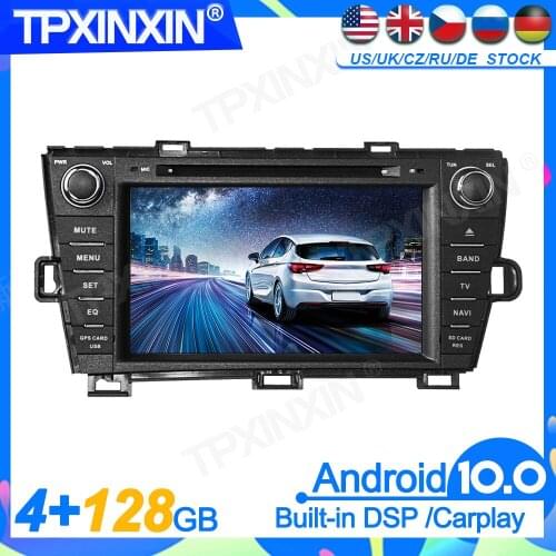 4GB+128GB Android10.0 For Toyota Prius 2009-2015 Head Unit Car Multimedia Player Auto Radio Tape Recorder GPS Navigation DSP IPS