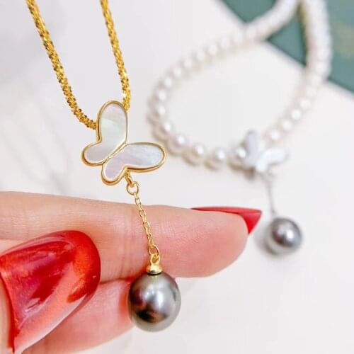 Butterfly Style 925 Sterling Silver Pendant Base Settings Mountings Findings Parts for Pearl Crystal Jade Agate Beads Stones