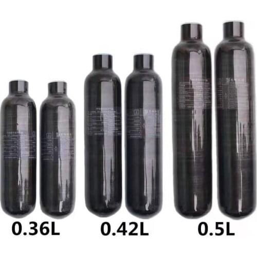 Carbon Fiber Gas Cylinder 0.36 0.42 0.5 Litre Paintball Diving Tank PCP Air Gun Rifle Capacity m18x1.5 300BAR