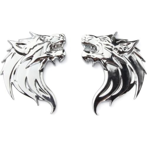 Free shipping Car Sticker Auto Wolf Head Metal 3D Stickers Car Styling DIY Motorcycle for Volkswagen Ford Focus 2