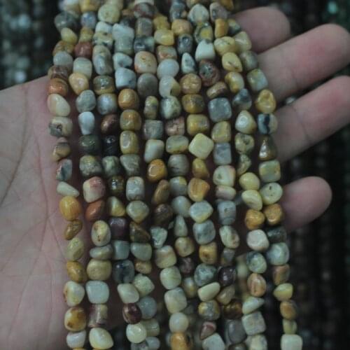 6-7mm freeform crazy lace agates beads natural stone beads DIY loose beads for jewelry making strand 15" wholesale