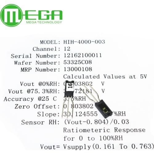 10pcs New HIH4000 SIP Humidity Sensors Full parts NO. HIH4000-003