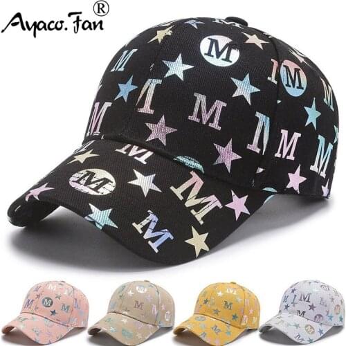 Men Baseball Cap Cotton Unisex Adjustable Baseball Hat British Style Graffiti M Letter Cap for Women Personality Snapback Sunhat