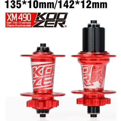 Koozer XM490 Hubs 4 Bearing MTB Mountain Bike QR Thru 32 Holes Disc Brake Bicycle Hub 28H 32H 36H 100*15 12*142mm 100*9 135*10MM