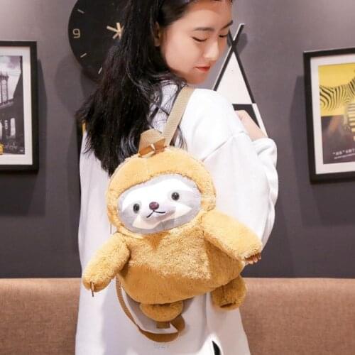 Sloth Backpack Cute Baby Sloth Backpack Sloth Kids Boys School Bag Gift for Kids Plush Doll Toy