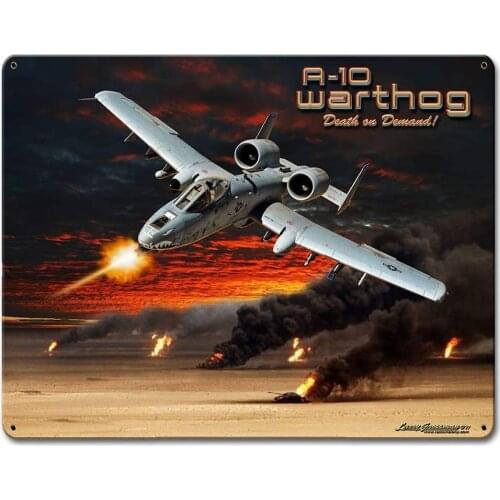 Losea A-10 Warthog Metal Tin Sign, Wall Decorative Sign 12 x 8 Inches