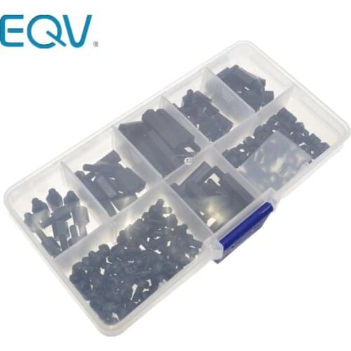 M3 Nylon Black Hex M-F Spacers/ Screws/ Nuts Assorted Kit, Standoff