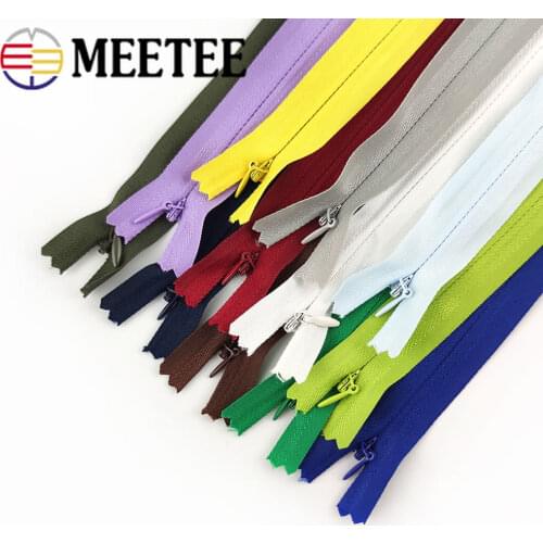 Meetee 10pcs 28-80cm 3# Invisible Nylon Zipper Close-End Skirt Zip DIY Bags Pillow Wallet Clothing Sewing Accessories KY229