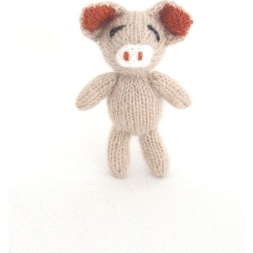Cute Knitted Pig Toy Croceht Newborn Toy Photography Props Stuffed Animal Doll Baby Girl Boy Photo Shoot