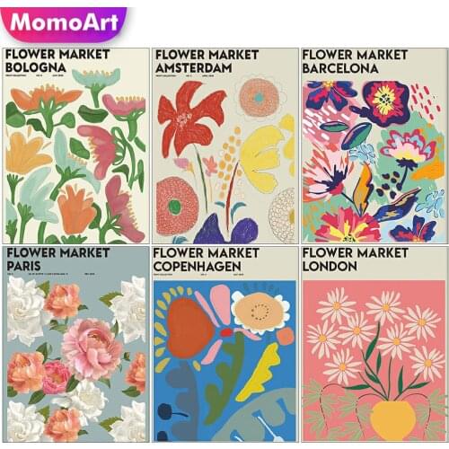 MomoArt Diamond Embroidery Flower Picture Crafts Diamond Painting Text Cross Stitch Mosaic Full Square Round Decor For Home