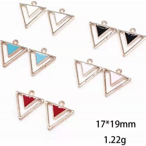 Cartoon Creative Girl DIY Jewelry Material Geometric Triangle Dripping Oil Alloy Earrings Necklace Bracelet Jewelry Accessoriess
