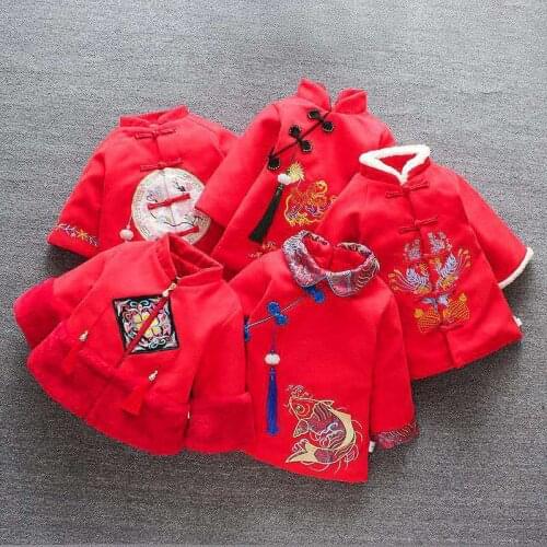 Girls New YEARS Greetings Clothing Womens New Year-Chinese-style Childrenswear Thick New Year Clothes Children Chinese Costum