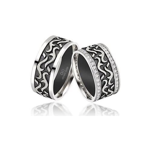 New Design Double Silver Wedding Band Ring