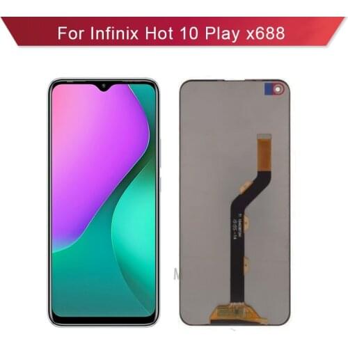 New Complete LCD For Infinix Hot 10 Play Display Screen And Touch Digitizer Assemble X688B X688C LCD Screen Replacement