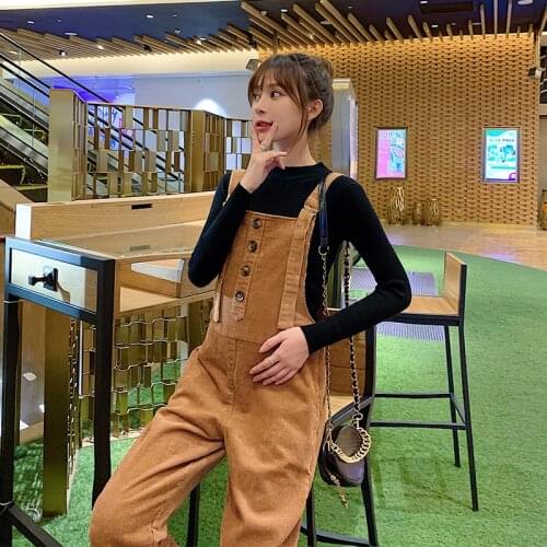 Autumn Winter Corduroy Maternity Bib Pants Fashion Casual Jumpsuits for Pregnant Women Adjustable Slim Pregnancy Overalls