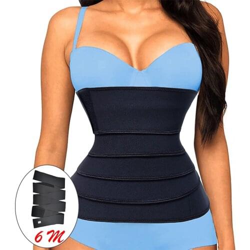 Waist Trainer for Women Snatch Me Up Bandage Wrap Belt Slimming Body Shaper Plus Size 6Meter Long Torso Sauna Belt Weight Loss