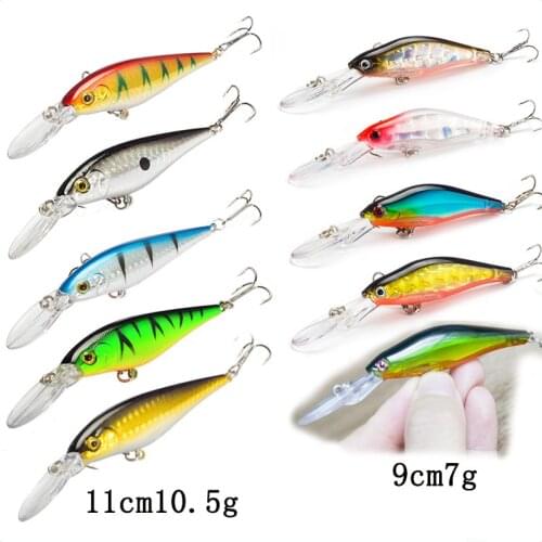 SEALURER 1PCS Fishing Lure Minnow Hard Bait with 2 Fishing Hooks Fishing Tackle Lure 3D Eyes