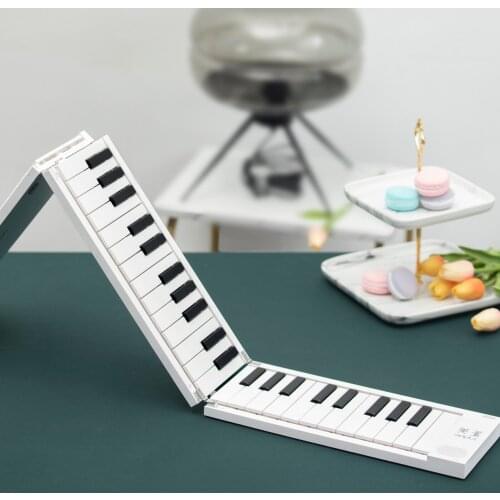 49-Key Foldable Electronic Piano Digital Piano Portable Electronic Keyboard 128 Tones Piano with 30 Demo Songs for Piano Student