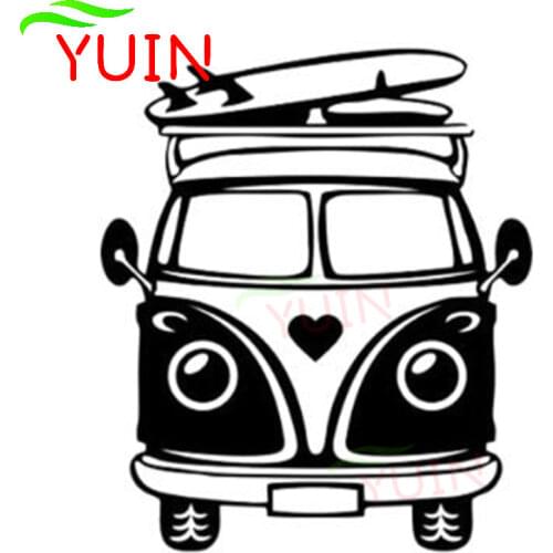 Camper Travel Surf Skateboard Summer Beach Car Sticker Fashion PVC Windshield Decorative Decal Sunscreen Waterproof Stickers