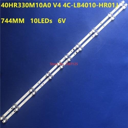 744MM 10 pcs/lot LED backlight Strip for TCL 40S6500FS 40S6500 40F6F 40L2F 40D6 10X2 40HR330M10A0 V4 4C-LB4010-HR01J