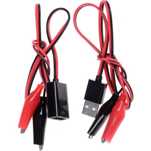 USB Tester DC Voltmeter ammeter capacity meter Alligator clips Alligator clips Crocodile Wire 1SET Male+Female