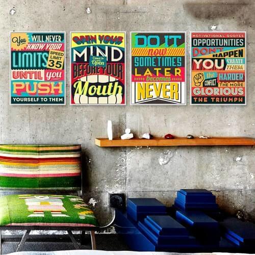 Inspiration Typography Motivation Quotes Vintage Poster Print Hippie Wall Art Picture Modern Bar Home Decor Canvas Painting Gift
