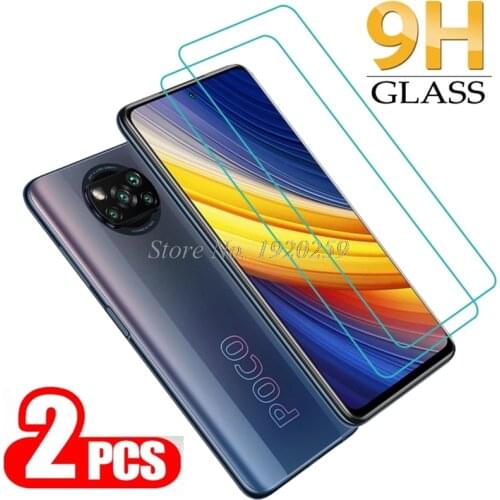 2PCS Phone Tempered Glass For Xiaomi Poco X3 Pro Pocophone Poko Little X3 NFC Protective Film Screen Protector Cover Glass Film