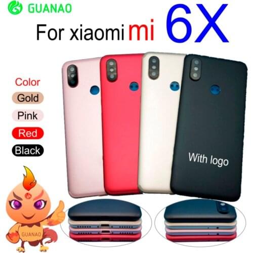 For Xiaomi mi 6X mi6x case Replacement Parts Metal Back Housing Battery Cover Door for mi A2 miA2 with Volume Power side buttons