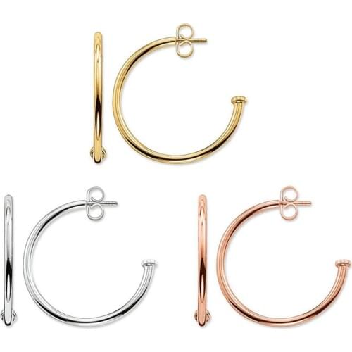 3 Colors Creole Hoop Earrings for Women Fit Thomas Style Karma Beads DIY Round Ear Fashion Jewelry Accessories Gift Wholesale