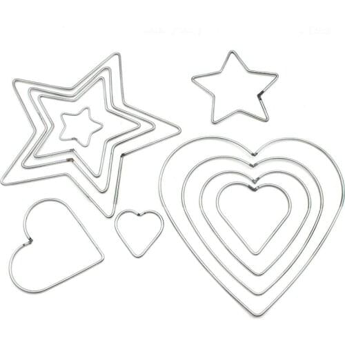 1pack/lot Heart Pentagram Shape 50-300mm Big Dream Catcher Ring Craft Metal Rings For Dream Catchers Hoops Hanging Connectors