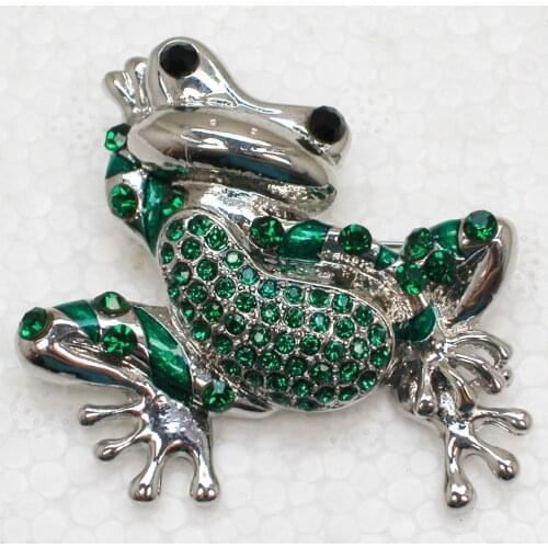 12pcs/lot Wholesale Fashion Brooch Rhinestone Frog Costume Pin brooches C101522