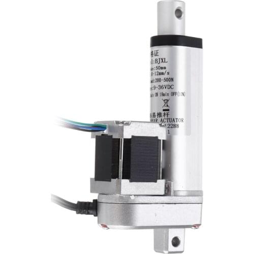 500N 7mm/s Adjustable Linear Actuator Motor DC 9-36V Stepper Motor Linear Actuator Tubular Motor 50mm 100mm 200mm 300mm