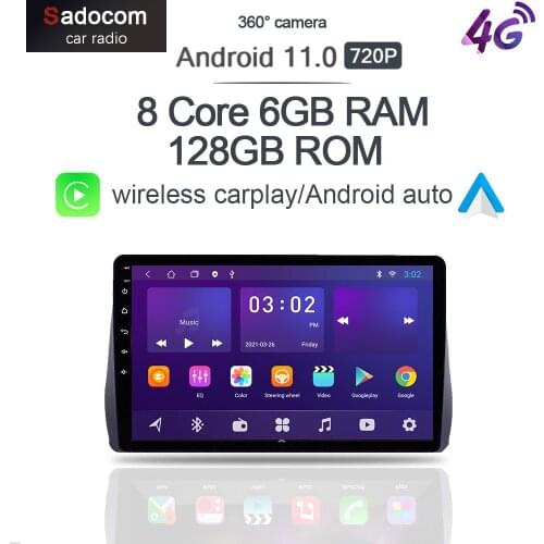 360 Panoramic Carplay 6G+128G 8Core Android 10.0 Car DVD Player GPS Map WIFI Bluetooth 5.0 RDS Radio For Toyota Wish 2010 -2018