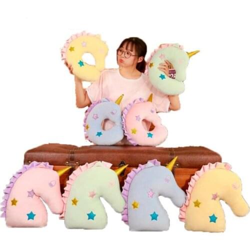 Children Plush Toy Unicorn horse neck pillow Baby Kids Stuffed Toy for Christmas Birthday gift
