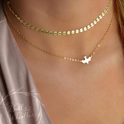 European and American fashion accessories fashion large scale metal dove sequins necklace