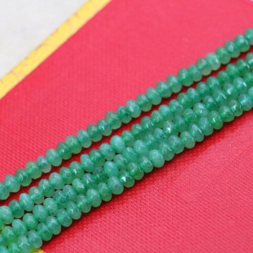 2x4mm Faceted shallow green chalcedony abacus shaped loose beads 15" 2pc/lot DIY fit women jewelry making gift