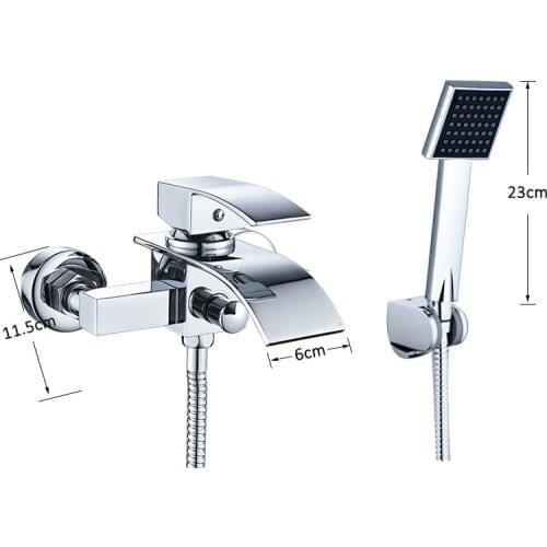 Vidric chrome waterfall bathtub faucet wall mount waterfall hot cold water mixer tap bath shower faucet tap robinet baignoire