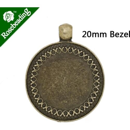 10 PCS 20mm Round Pendant blank for Jewelry making,Antique Bronze