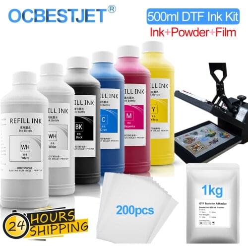 500ML*6 DTF Ink Kit Film Transfer Ink For DTF Direct Transfer Film Printer For DTF Printing PET Film Printing And Transfer