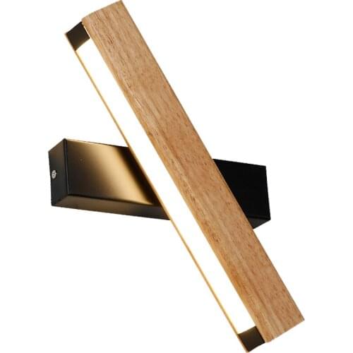 Nordic wall lamp bedroom bedside lamp solid wood aisle study living room modern creative rotatable decor wall lamp ZM911