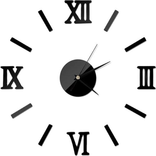 DIY 3D Wall Alarm Clock Wall Decoration Clocks Stickers Roman Numerals Home Frameless Acrylic Mirror Surface Clocks Wallpapers