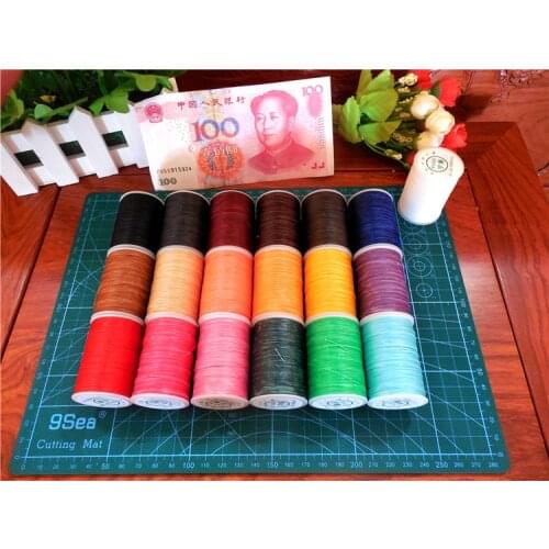 2pcs Hand stitched flat wax thread DIY 0.45mm small polyester flat wax line sewing thread leather tool length 120m