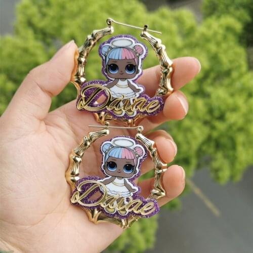 2021 New Childrens Custom Set Cartoon Character Name Earrings Necklace Bracelet Kid Personality Cute Name Set Girl Gift